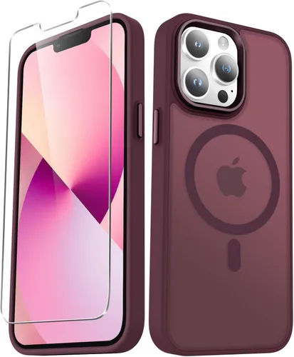 Vista 13 de YENAPOON Funda magnética mate para iPhone 11 con 1 protector de pantalla, compatible con Magsafe, translúcida esmerilada, delgada, a prueba