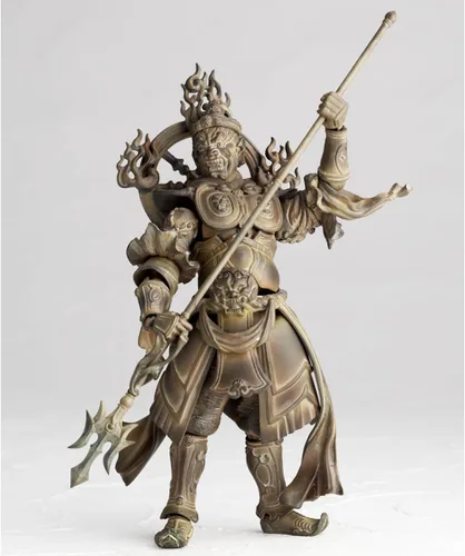 Vista 9 de Kaiyodo Takeya Revoltech Figura de acción: #005 Jikokuten versión de madera
