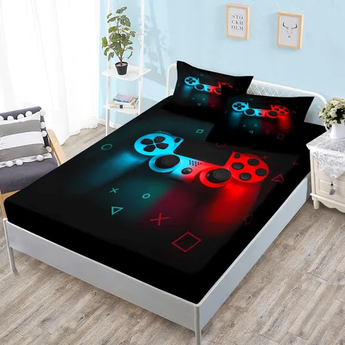 Vista 19 de HOSIMA - Juego de ropa de cama con diseño de ajolote para decoración de dormitorio infantil, patrón de dibujos animados espaciales Kawaii, animales