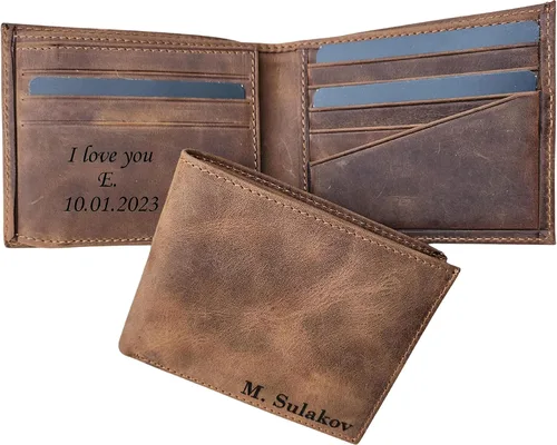 Vista 8 de SFdizayn Cartera de fotos personalizada para hombres, cartera con nombres grabados para él, cartera de fotos personalizada para marido, regalos