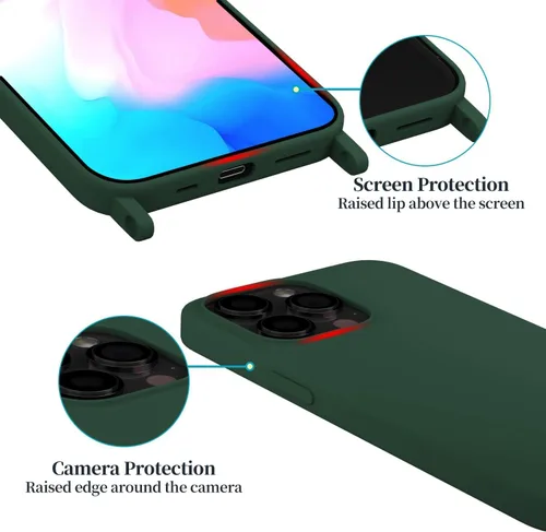 Vista 290 de Funda compatible con iPhone 8 Plus, iPhone 7 Plus/6 Plus/6S Plus con cordón, funda cruzada para iPhone con correa ajustable de silicona para iPhone