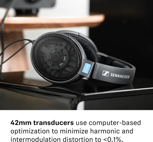 Vista 10 de Audífonos profesionales abiertos Sennheiser HD 600, Negro