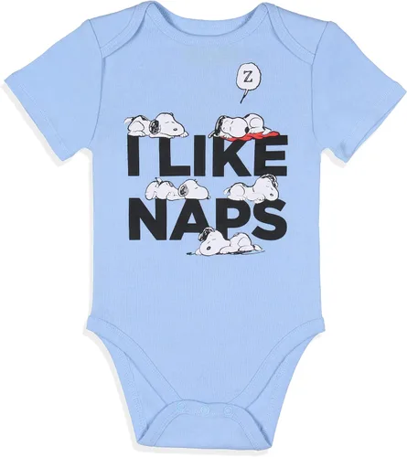 Vista 2 de Peanuts - Pijama para dormir de Snoopy y Woodstock para niños pequeños, paquete de 3
