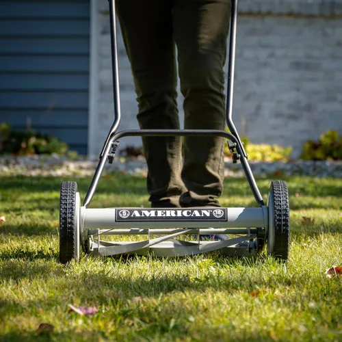 Vista 67 de American Lawn Mower Company 1204-14 Cortacésped de carrete de empuje de 4 hojas de 14 pulgadas, color rojo