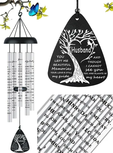 Vista 15 de Regalos de duelo conmemorativos de simpatía para la pérdida de papá, padre, Campanas de viento conmemorativas de simpatía para la pérdida de padre