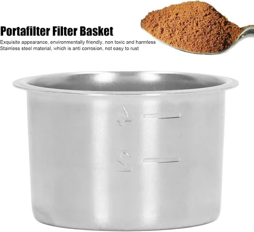 Vista 4 de Cesta de filtro poroso, recipiente de filtro de café en polvo de acero inoxidable para 4 tazas, colador de doble pared extraíble para mango de 2.008