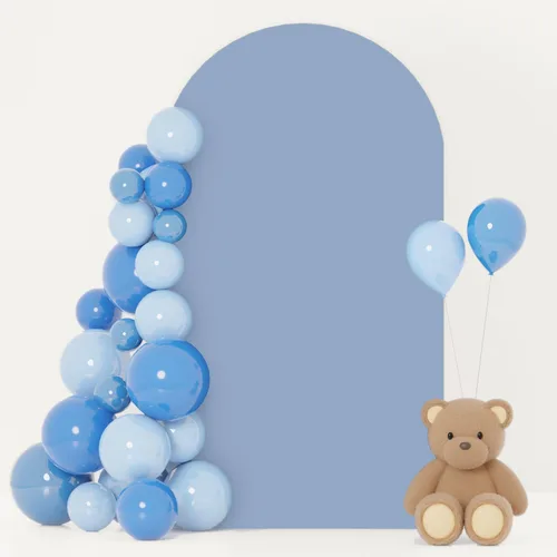 Vista 8 de FOTSHARER Cubierta para arco de boda, cubierta de arco de globo beige de 2.6 x 6 pies, cubiertas de fondo de arco de arco de elastano boho Chiara