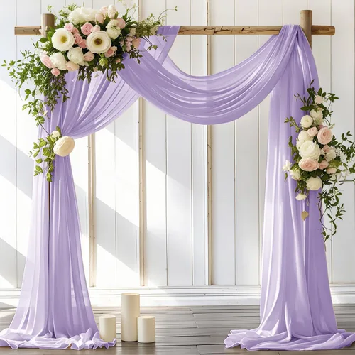 Vista 16 de LINXTAR 1 panel de tela para arco de boda, 1 panel de 30 x 18 pies, cortina de arco de gasa transparente azul bebé para cabina de fotos, despedida