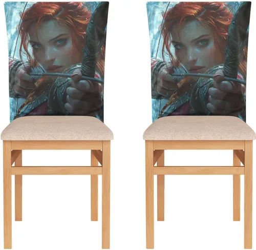 Vista 2 de Juego de 6 fundas decorativas para silla de escritorio para decoración del hogar, fundas suaves e impermeables para sillas de comedor, cobertores