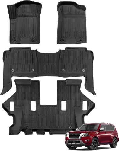Vista 46 de Alfombrillas para suelo de Dodge Durango 2016-2025 2026 de 6 asientos, protector de carga para todo tipo de clima, TPE resistente, impermeable