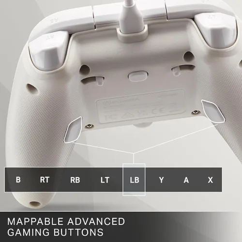 Vista 3 de PowerA Advantage Wired Controller for Xbox Series XS - Mist, White Xbox Controller with Detachable 10ft USB-C Cable, Mappable Buttons, Trigger Locks