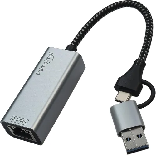 Vista 10 de Adaptador Ethernet USBC Paquete de 2, 2 adaptadores de red Gigabit Ethernet TypeC a RJ45 compatible con Windows, MacOS, Linux y más TypeC a RJ45
