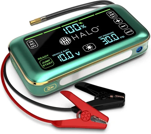 Vista 9 de HALO Bolt AIR Touch 1500A Jump Starter, Air Compressor, Power Bank, LED Light, Black