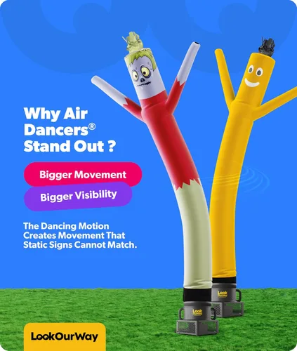 Vista 6 de LookOurWay Juego inflable de tubo para hombre de Halloween Air Dancers Inflable de monstruo loco de 10 pies con soplador de 12 pulgadas Monster