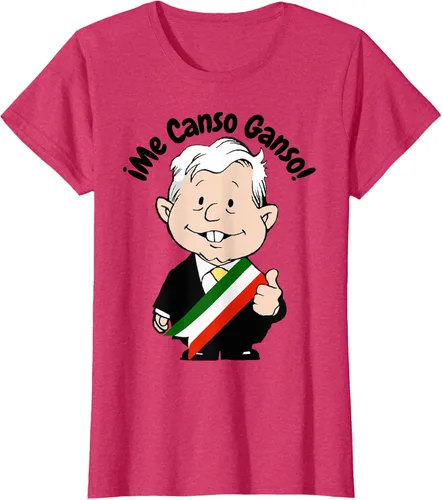 Vista 10 de AMLO Amlito Me Canso Ganso - Camiseta con diseño de dibujos animados mexicanos Gris Oscuro