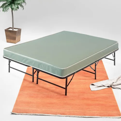 Vista 8 de Base de cama Quickbase de metal de 14 pulgadas con colchón de espuma de alta densidad de 5 pulgadas, tamaño individual, gris