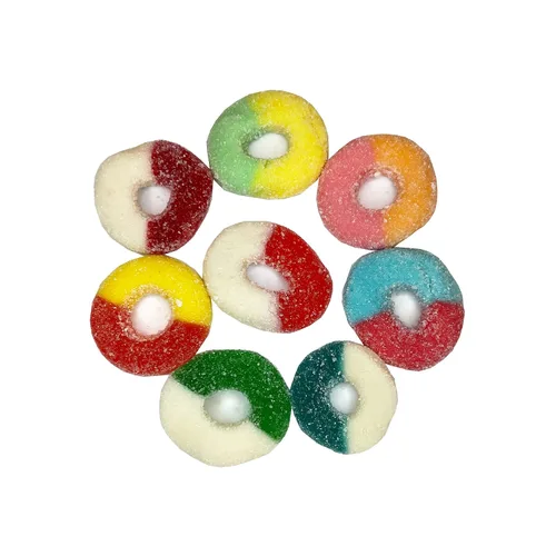 Vista 2 de Anillo de goma con sabor a fruta surtido, (sabores surtidos, 2 libras)