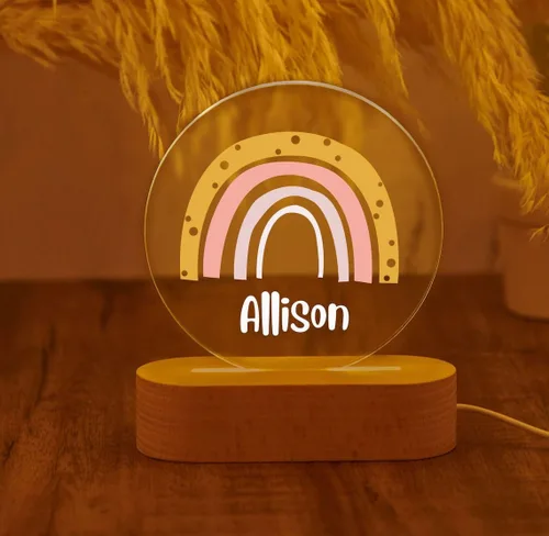 Vista 2 de Personalized Night Light for Kids Customized Gifts for Kids Rainbow Acrylic LED Lamp Bedroom Light Kids Birthday Gift