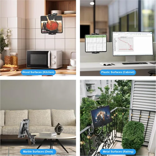 Vista 5 de Soporte para iPad debajo del gabinete, soporte para tableta de cocina