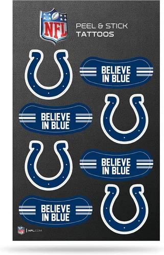 Vista 31 de Rico Industries NFL Footbal Peel & Stick Temporary Tattoos - Eye Black - Game Day Approved!