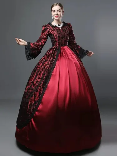 Vista 2 de Marie Antoniette - Vestido de princesa de época vestido de baile de recreación vestido de teatro vestido de fiesta de brocado vestidos de reina