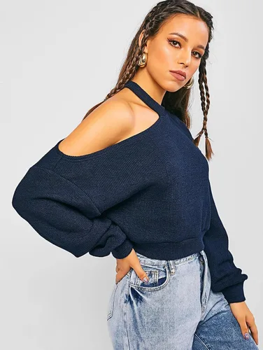 Vista 3 de ZAFUL Suéteres casuales de punto cruzado para mujer