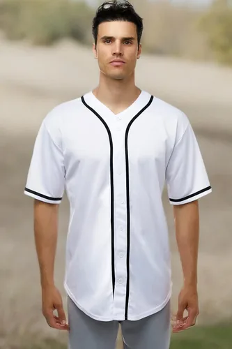 Vista 8 de JC DISTRO Camiseta de béisbol de manga corta con botones para hombre