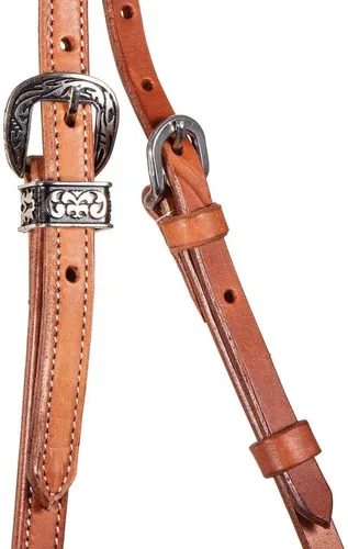 Vista 7 de Schneiders Double S Latigo Lined Futurity Browband Headstall Premium Horse Headgear Soft Latigo Lining Adjustable Size Durable Harness