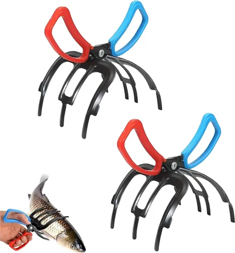 Vista 10 de Pinza de peces de 3 garras, alicates de pesca de metal multifuncionales, herramienta antideslizante para capturar peces, accesorios de pesca ligeros