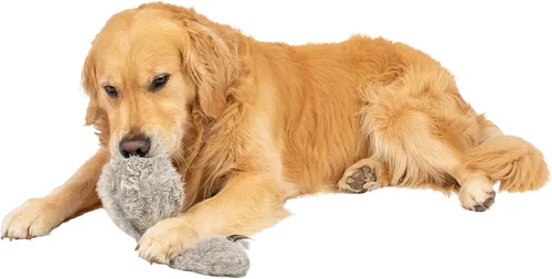 Vista 8 de Juguetes de peluche interactivos para perros Hyper Pet Doggie Tail (se mueve, vibra y ladra, juego estimulante) Durable boredom buster with