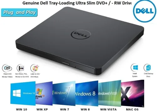 Vista 2 de Unidad de DVD externa USB compatible con Microsoft Windows 10 / Vista /7/8.1, Mac OS, Dell, Acer, ASUS, Apple, Samsung, Lenovo Laptop Notebook