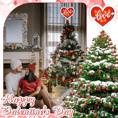 Vista 6 de Decoración para árbol de madera para el día de San Valentín Rojo
