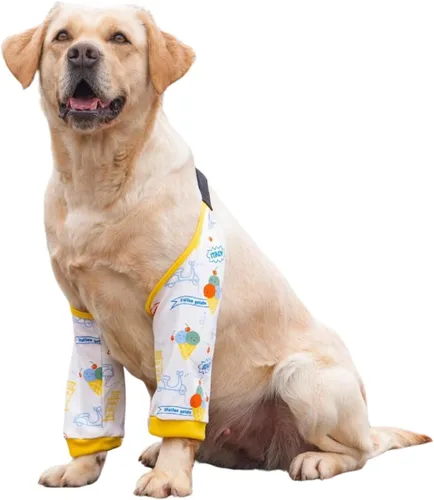 Vista 25 de Protector de codo para perro, coderas con almohadilla de malla para perros medianos y grandes para evitar lamer heridas (automóvil, 4XL)