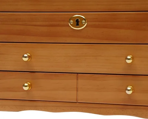 Vista 8 de Joyeros de madera, 3 capas de madera, caja de almacenamiento grande de madera sin espejo, caja de almacenamiento de joyería de escritorio