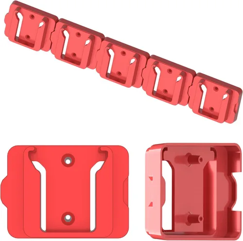 Vista 2 de Soporte de Batería para Batería Milwaukee 18 18V (Sin Batería), Paquete de 5 Soportes de Batería de Pared para Almacenamiento en Pared, Furgoneta