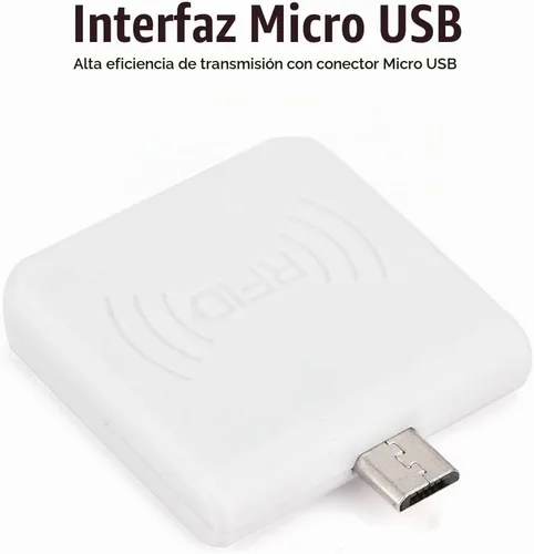Vista 6 de Lector de tarjetas inteligentes sin contacto portátil, interfaz USB macho, IC/ID versión dual, lectura rápida de 0.2s, para PC, teléfono, tableta