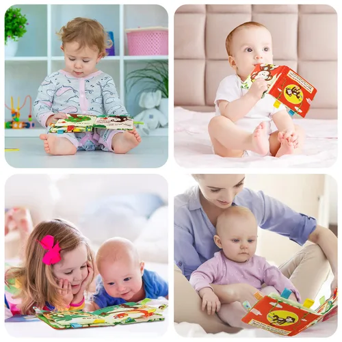 Vista 7 de Vicloon Libros Blandos para Bebés Juguetes, Libro Blando para Bebé con Animales y Etiqueta, Libro de Tela con 3D para Tocar y Sentir con Efecto