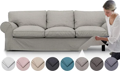 Vista 11 de comfortly Funda para sofá EKTORP de 3 asientos, funda de repuesto resistente de 7 piezas, resistente tela nanotecnológica a prueba de mascotas