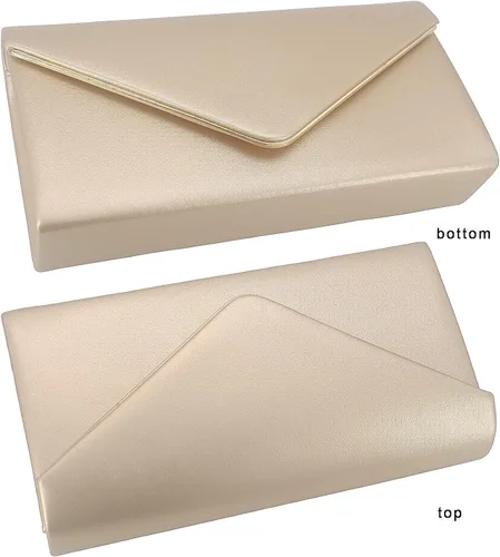 Vista 5 de Bolso de mano de cuero vegano con sobre clásico elegante bolso de noche plegable