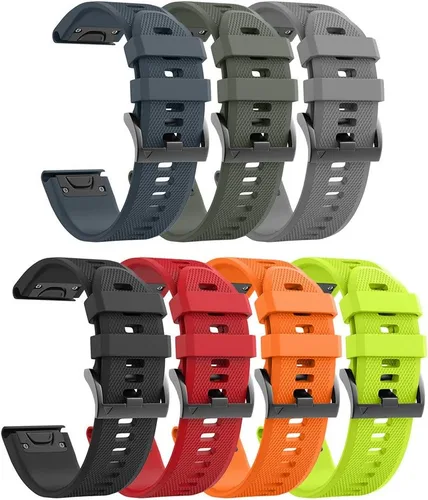 Vista 32 de ANCOOL - Correa para Garmin Fenix 5, de ajuste fácil, de silicona suave de 22 mm de ancho, correa de reloj para Garmin Fenix 5 Azul