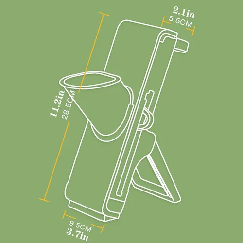 Vista 6 de Cortador de mandolina seguro para cocina, picador de verduras 4 en 1, tiras ajustables para rebanar alimentos, juliana, accesorio vertical