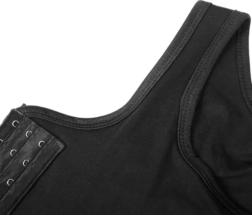 Vista 4 de Carpeta de pecho para transgénero FTM algodón gancho medio pecho carpeta camiseta sin mangas chaleco