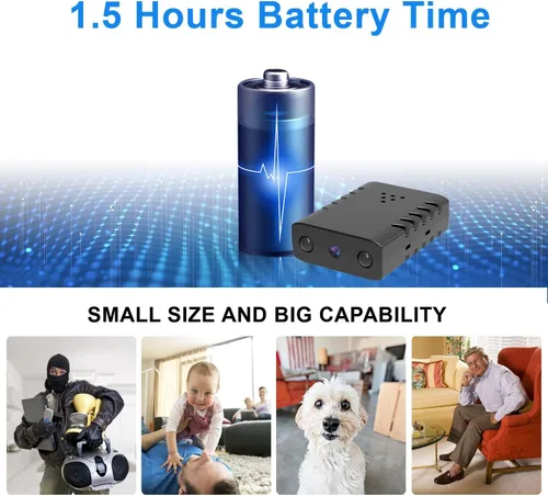 Vista 4 de 32G gratis: cámara inalámbrica más pequeña, cámara de seguridad WiFi HD1080P, batería de 1.5 horas, cámara de video portátil