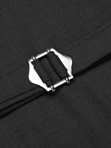 Vista 9 de COOFANDY Chaleco de traje en capas para hombre, chalecos de vestir formales, chaleco de boda ajustado