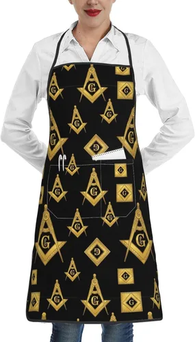Vista 33 de Delantal unisex con cuello ajustable con bolsillos espaciosos y lazos largos