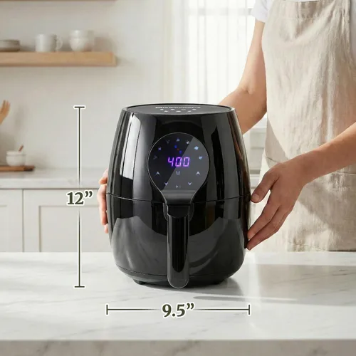 Vista 4 de Elite Gourmet Freidora de aire digital de 5.3 cuartos de galón, 1350 W, sin