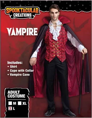 Vista 2 de Spooktacular Creations Renaissance Medieval Scary Vampire Deluxe Halloween Costume For Men Role-Playing Sins Cosplay