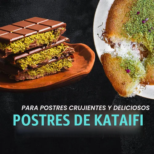 Vista 6 de Lushpantry Masa kataifi asada, (500 g-17.6 oz) picada para chocolate Dubai, Kunafa y Baklava, masa de fillo rallada Kataifi