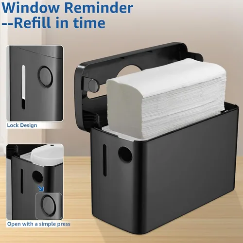Vista 4 de Dispensador de toallas de papel, soporte triple para toallas de papel, dispensador de toallas de mano, dispensador de toallas de papel comercial
