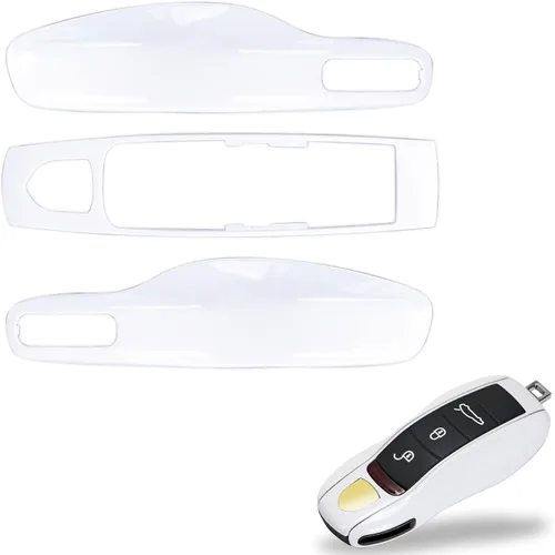Vista 31 de Funda de llavero pintada de 3 piezas de repuesto - Compatible con llavero Porsche, MK1 (Gris Ágata)
